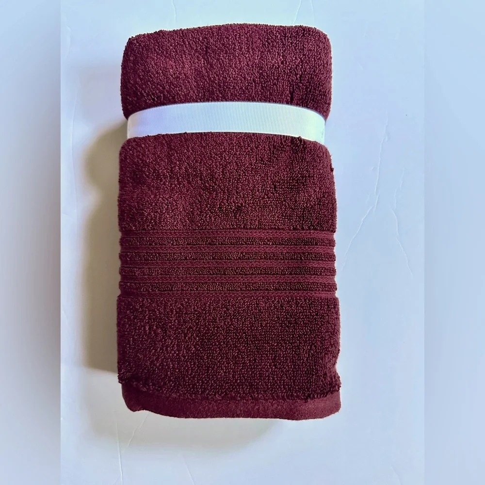 8pc RACHEL ZOE Luxe Twist Bath Towel Set - MERLOTMG - Cotton/Rayon From Bamboo